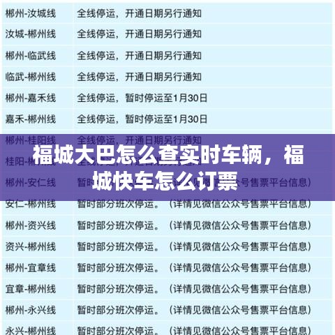 福城大巴怎么查实时车辆，福城快车怎么订票 