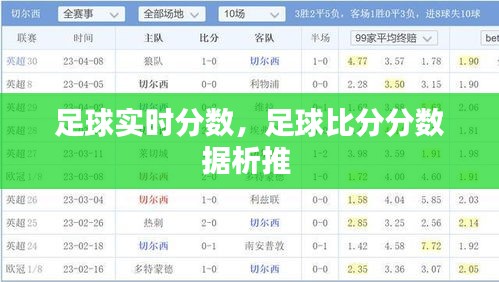 足球实时分数，足球比分分数据析推 