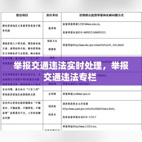 举报交通违法实时处理，举报交通违法专栏 