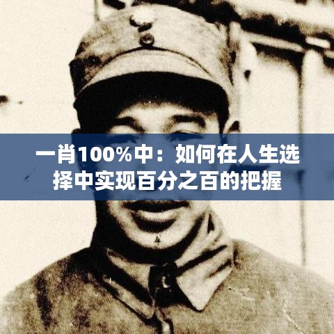 一肖100%中：如何在人生选择中实现百分之百的把握