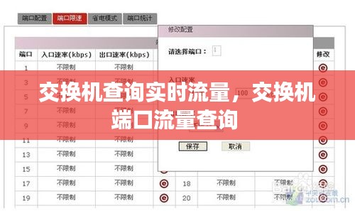 交换机查询实时流量，交换机端口流量查询 