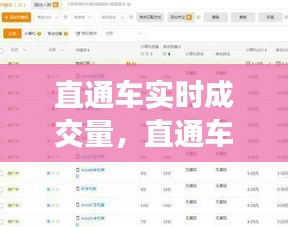 直通车实时成交量，直通车成交占比 