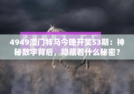 4949澳门特马今晚开奖53期：神秘数字背后，隐藏着什么秘密？