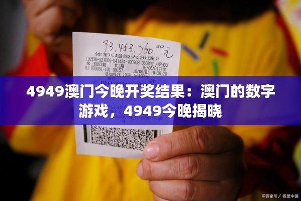 4949澳门今晚开奖结果：澳门的数字游戏，4949今晚揭晓