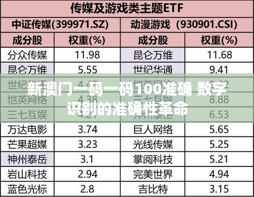 新澳门一码一码100准确 数字识别的准确性革命