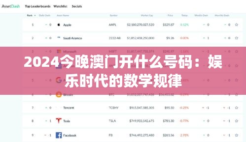 2024今晚澳门开什么号码：娱乐时代的数学规律