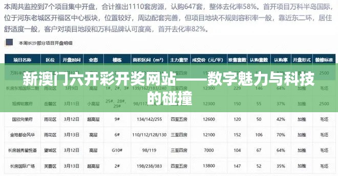 新澳门六开彩开奖网站——数字魅力与科技的碰撞