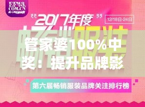 管家婆100%中奖：提升品牌影响力的年度大典