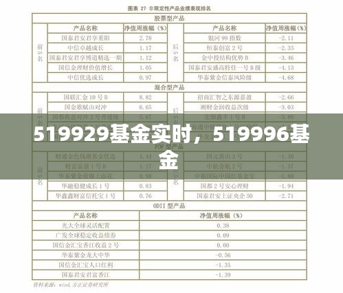 519929基金实时，519996基金 