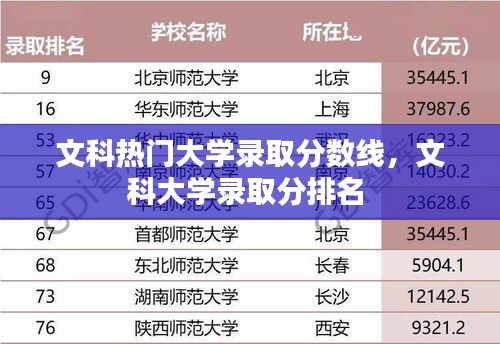 文科热门大学录取分数线，文科大学录取分排名 
