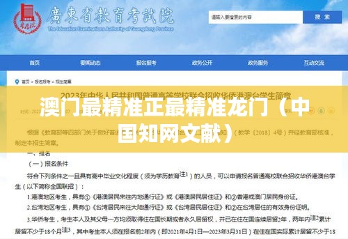 澳门最精准正最精准龙门（中国知网文献）