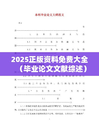 2025正版资料免费大全（毕业论文文献综述）