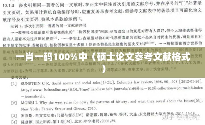 一肖一码100%中（硕士论文参考文献格式）