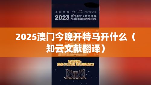 2025澳门今晚开特马开什么（知云文献翻译）