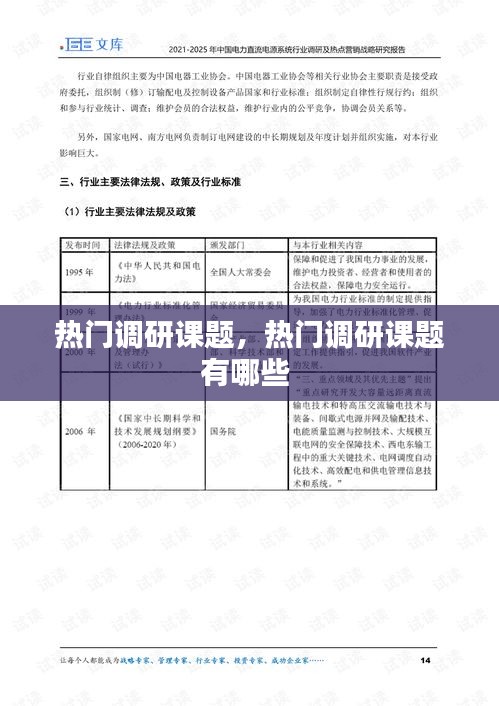 热门调研课题，热门调研课题有哪些 