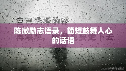 陈微励志语录，简短鼓舞人心的话语