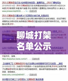 聊城打架名单公示查询最新：聊城市打黑除恶名单 