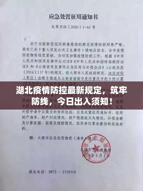 湖北疫情防控最新规定，筑牢防线，今日出入须知！