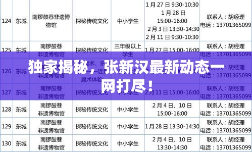 独家揭秘，张新汉最新动态一网打尽！