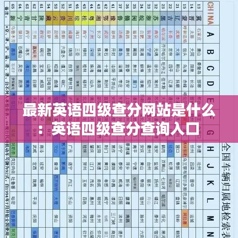 最新英语四级查分网站是什么：英语四级查分查询入口 