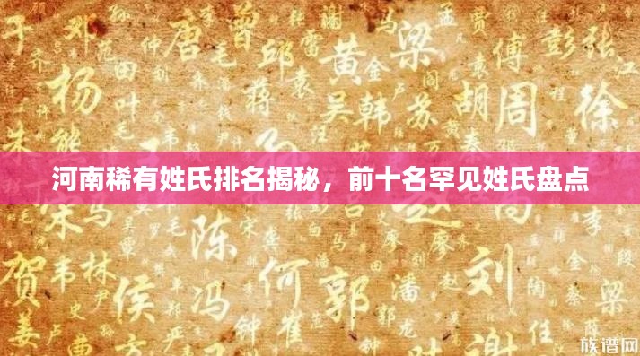 河南稀有姓氏排名揭秘，前十名罕见姓氏盘点