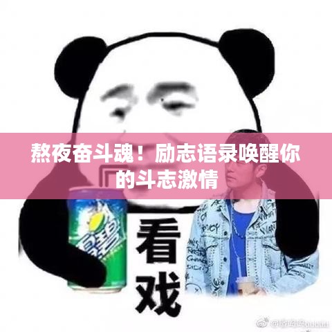 熬夜奋斗魂！励志语录唤醒你的斗志激情