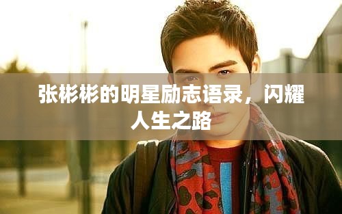 张彬彬的明星励志语录，闪耀人生之路