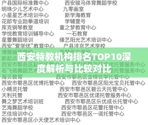 西安特教机构排名TOP10深度解析与比较对比
