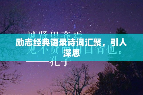 励志经典语录诗词汇聚，引人深思