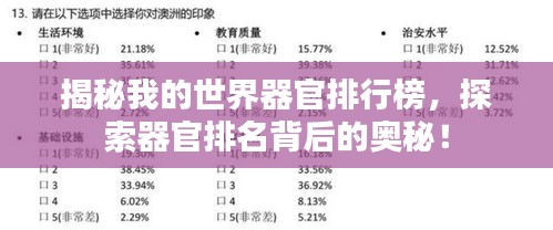 揭秘我的世界器官排行榜，探索器官排名背后的奥秘！