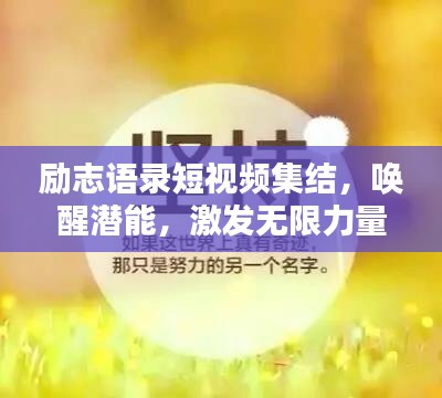 励志语录短视频集结，唤醒潜能，激发无限力量！