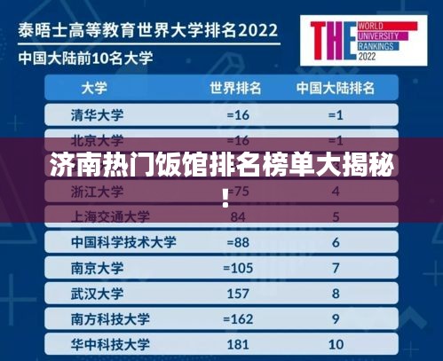 济南热门饭馆排名榜单大揭秘！