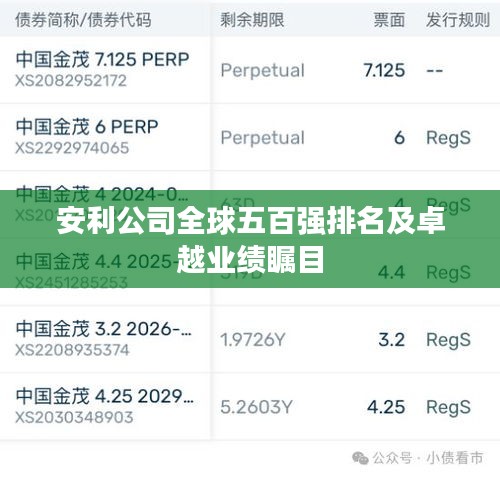 安利公司全球五百强排名及卓越业绩瞩目