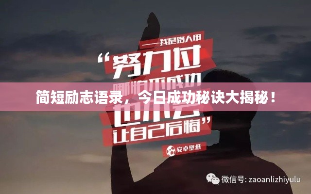 简短励志语录，今日成功秘诀大揭秘！