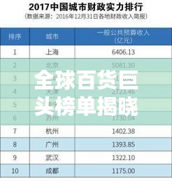 全球百货巨头榜单揭晓，公司排名及实力一览
