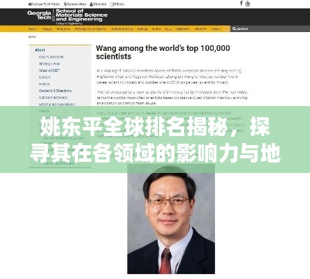 姚东平全球排名揭秘，探寻其在各领域的影响力与地位