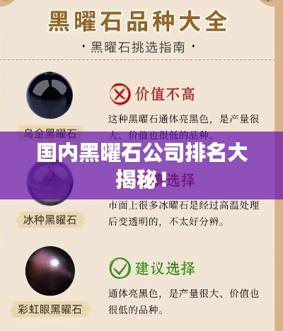 国内黑曜石公司排名大揭秘！