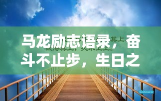 马龙励志语录，奋斗不止步，生日之际的祝福与激励
