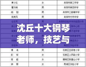 沈丘十大钢琴老师，技艺与教育典范，排名榜单揭晓！
