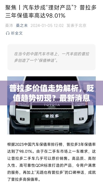 普拉多价值走势解析，贬值趋势初现？最新消息深度探讨