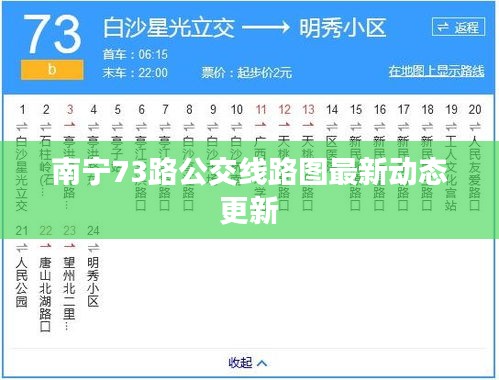 南宁73路公交线路图最新动态更新