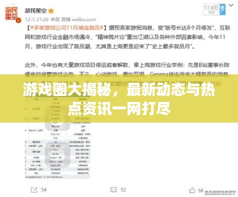 游戏圈大揭秘，最新动态与热点资讯一网打尽