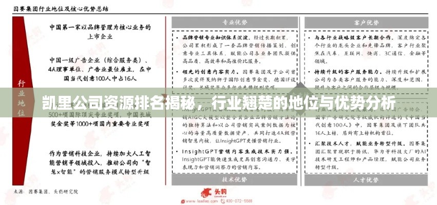 凯里公司资源排名揭秘，行业翘楚的地位与优势分析