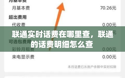 联通实时话费在哪里查，联通的话费明细怎么查 