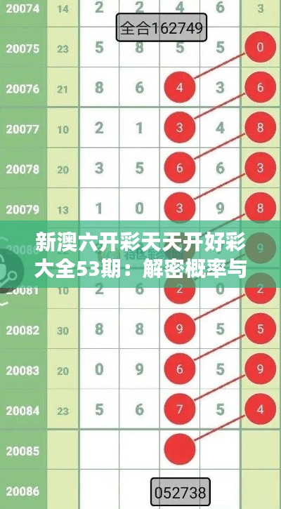 新澳六开彩天天开好彩大全53期：解密概率与机遇