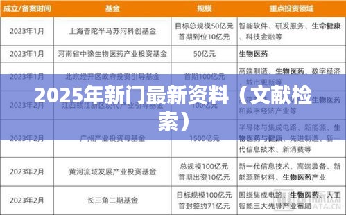 2025年新门最新资料（文献检索）