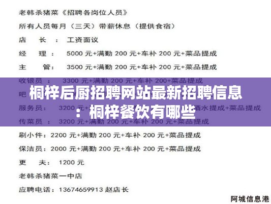 桐梓后厨招聘网站最新招聘信息：桐梓餐饮有哪些 