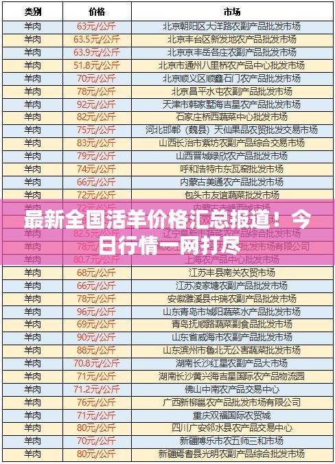 最新全国活羊价格汇总报道！今日行情一网打尽
