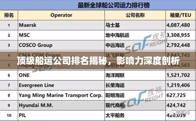 顶级船运公司排名揭秘，影响力深度剖析