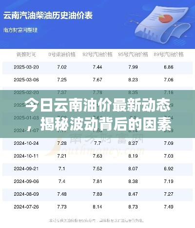 今日云南油价最新动态，揭秘波动背后的因素